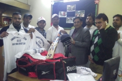 sport cricket kit for the youth by SSS secretary  Mr. Mukessh Sharrma