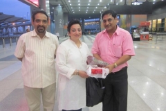 Mr. Mukessh Sharrma receiving foreign delegate from USA Ms. Samina Singh and with Mr. B.R.Chauhan